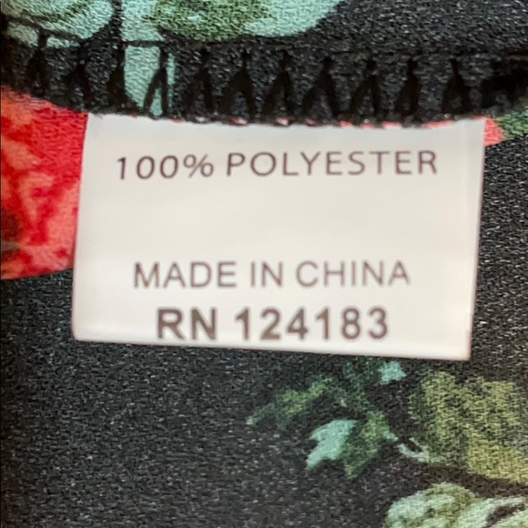 Jon & Anna Black Multi Color Floral 3/4 Sleeve Top - Picture 7 of 10